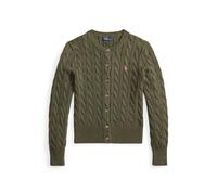 Rundhalsstrickjacke mit Zopfmuster XL Green