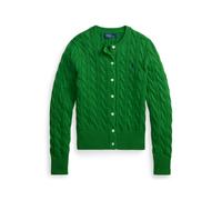 Rundhalsstrickjacke mit Zopfmuster XS Green