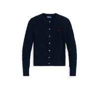 Rundhalsstrickjacke mit Zopfmuster XXS Blue