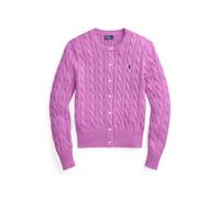 Rundhalsstrickjacke mit Zopfmuster XXS Pink