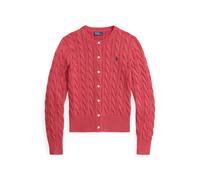 Rundhalsstrickjacke mit Zopfmuster XXS Red