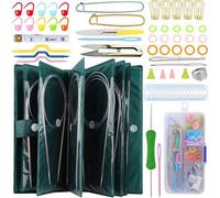 Rundstricknadel Set Edelstahl 11teilig 57 Zubehör Tasche 80cm 32 inch