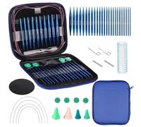 Rundstricknadeln Set, Lange Aluminium Austauschbare Rundstricknadeln Kit mit Zubehör & Aufbewahrungstasche, 13 Paar Rundstricknadel-Set in den Größen von 3 mm bis 10 mm für Heimwerker Strickliebhaber