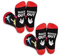 RUNEAY Lustige Socken 2 Paar, Männer Geschenke Gitarre Socken Herren, Kuschelsocken Herren Happy Socks, Funny Socks Bunt Männergeschenke für Geburtstag, Neujahr, Vatertag, Lehrertag