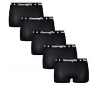 Rungassi 5er Set Deluxe Damen Baumwolle Boxershorts Schwarz GVG 8029 (DE/NL/SE/PL, Alphanumerisch, XL, Regular, Regular, Schwarz)