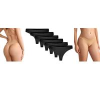 Rungassi - 6er Set String Tanga Tangaslip Damen Unterwäsche 954 schwarz S-M, 2XL-3XL