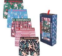 Weihnachts-Boxershorts Herren 5er Set Premium Stretch Baumwolle GVG-5084 (DE/NL/SE/PL, Alphanumerisch, L, Regular, Regular, 5, gemischt)