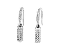 runhuabaihuo Zylindrische Halskette und Ohrringe aus 925er-Sterlingsilber mit eingelegter Zirkon-Schmuckkombination for Damen(Earrings)