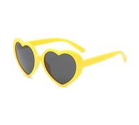 RUNHUIS Mode Polarisiert Herz Sonnenbrille Damen Herren Niedlich Herz-Form Vintage Retro Fee Schattierungen für Party Festival