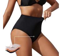 Runmeihe Perioden Bademode zum Schwimmen für Mädchen Teenager Frauen, Hoch Taillierte Schwarze Bikini Perioden Badeanzug (DE/NL/SE/PL, Alphanumerisch, XL, Regular, Regular, Black)