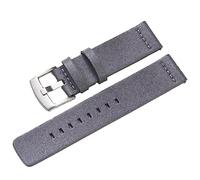 RUNMIND Leder-Uhrenarmband für Damen, Schnellverschluss-Uhrenarmband mit silberfarbener Edelstahl-Schnalle, Grau-s, 24 mm