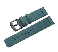 RUNMIND Leder-Uhrenarmband für Damen, Schnellverschluss-Uhrenarmband mit silberfarbener Edelstahl-Schnalle, grün-B, 24 mm