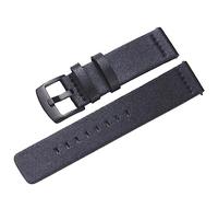 RUNMIND Leder-Uhrenarmband für Damen, Schnellverschluss-Uhrenarmband mit silberfarbener Edelstahl-Schnalle, Schwarz-B, 22 mm