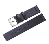 RUNMIND Leder-Uhrenarmband für Damen, Schnellverschluss-Uhrenarmband mit silberfarbener Edelstahl-Schnalle, Schwarz, S, 20 mm