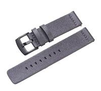 RUNMIND Leder-Uhrenarmband für Damen, Schnellverschluss-Uhrenarmband mit silberfarbener Edelstahl-Schnalle, grau-B, 22 mm
