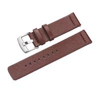 RUNMIND Leder-Uhrenarmband für Damen, Schnellverschluss-Uhrenarmband mit silberfarbener Edelstahl-Schnalle, Braun, S, 18 mm