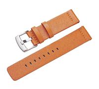 RUNMIND Leder-Uhrenarmband für Damen, Schnellverschluss-Uhrenarmband mit silberfarbener Edelstahl-Schnalle, Gelb-s, 24 mm