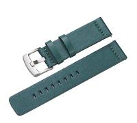 RUNMIND Leder-Uhrenarmband für Damen, Schnellverschluss-Uhrenarmband mit silberfarbener Edelstahl-Schnalle, Grün-s, 20 mm