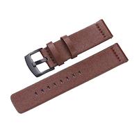 RUNMIND Leder-Uhrenarmband für Damen, Schnellverschluss-Uhrenarmband mit silberfarbener Edelstahl-Schnalle, Braun-b, 24 mm