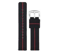 RUNMIND Nylon-Uhrenarmband, Schnellverschluss-Uhrenarmband mit Dornschließe aus Edelstahl, Ersatz-Uhrenarmband, Schwarz Rot, 22 mm