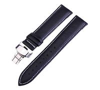 RUNMIND Retro-Ersatz-Uhrenarmband, Schmetterlings-Schnalle, Echtleder-Armband, Schnellverschluss-Lederarmband, 22 mm, Leder