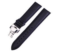 RUNMIND Retro-Ersatz-Uhrenarmband, Schmetterlings-Schnalle, Echtleder-Armband, Schnellverschluss-Lederarmband, 22 mm, Leder