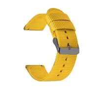 RUNMIND Schnellverschluss-Uhrenarmband, Canvas-Nylon-Uhrenarmband für Unisex, Ersatz-Uhrenarmband, Gelb Schwarz, 20 mm