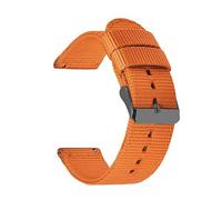 RUNMIND Schnellverschluss-Uhrenarmband, Canvas-Nylon-Uhrenarmband für Unisex, Ersatz-Uhrenarmband, Orange Schwarz, 22 mm