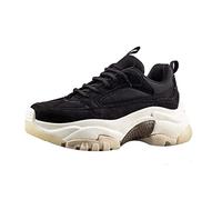 Runner Boss, Damen Sneaker zum Schnüren, Schwarz, Kunstleder, Wasserdicht und Abwischbare, Schuhgröße: 39