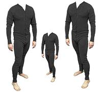 Running Bear Long John Western Unterwäsche schwarz Einteiler Baumwolle Cowboy Unterhose - Cowboy Wild West Line Dance Kleidung (M - 50/52)