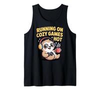Running On Cozy Games Hot Sloth Aesthetic Gamer Tank Top