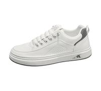 Running Tennisschuhe Freizeit Straßenlaufschuhe Leichtgewichts Men's Sports Casual Shoes Spring Summer and Autumn New Models Lightweight Breathable Comfortable Shallow Mouth (White, 42) Herren