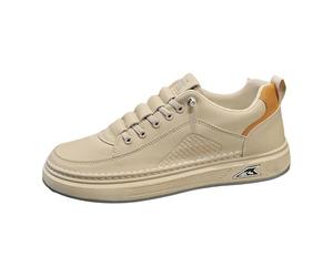 Running Tennisschuhe Freizeit Straßenlaufschuhe Leichtgewichts Men's Sports Casual Shoes Spring Summer and Autumn New Models Lightweight Breathable Comfortable Shallow Mouth (Beige, 39) Herren