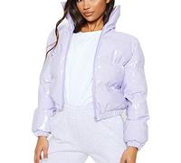 Runxingfu Damen Daunen Baumwolle Jacken Lose Winter Verdicken Winddicht Metallic Glanz Puffer Parker Mantel Kurz Oberbekleidung