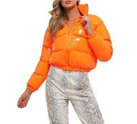 Runxingfu Damen Daunen Baumwolle Jacken Lose Winter Verdicken Winddicht Metallic Glanz Puffer Parker Mantel Kurz Oberbekleidung