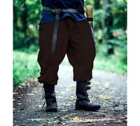 Leonardo Carbone® Wikingerhose mit Beinschnürung Magnus - Herren Hosen, Mittelalter Kleidung, Wikinger Hose, Kostüm, Festival Outfit, LARP, Cosplay, Freizeithose - 100% Baumwolle Braun M
