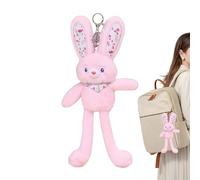 Rusimoly Schlüsselanhänger Hase - 12 X 31cm Süße Hase Figur Kuscheltier, Einziehbares Häschen-stofftier, Niedlicher hase-Plüsch-Schlüsselanhänger Für Mädchen Und Für Rucksack Auto Ornament