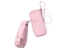 Ruspela Faltbarer Reise-Regenschirm - Kleiner Kompakter Schirm für Sonne und Regen, Winddicht, UV-Schutz Mit Reißverschluss-Tasche für Damen und Mädchen, Rose, Medium