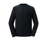 Russel Pure Organic Herren Langarm Sweatshirt Bio Baumwolle Wendbar Schwarz XL