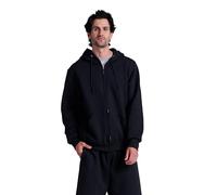 Russell Athletic Dri-Power Fleece-Hoodies für Herren, feuchtigkeitsableitend, Baumwollmischung, entspannte Passform, Größen S-4X, Schwarzer Durchgehender Reißverschluss, Medium