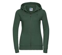 Russell - "Authentic" Kapuzenpullover Durchgehender Reißverschluss für Damen (Flaschengrün) XS