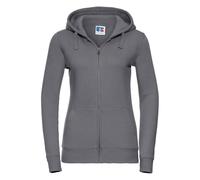 Russell - "Authentic" Kapuzenpullover Durchgehender Reißverschluss für Damen (Grau) M