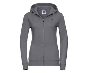 Russell - "Authentic" Kapuzenpullover Durchgehender Reißverschluss für Damen (Grau) S