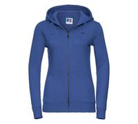 Russell - "Authentic" Kapuzenpullover Durchgehender Reißverschluss für Damen (Kräftiges Königsblau) XS