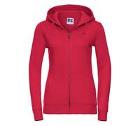 Russell - "Authentic" Kapuzenpullover Durchgehender Reißverschluss für Damen (Rot) M