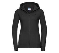 Russell - "Authentic" Kapuzenpullover Durchgehender Reißverschluss für Damen (Schwarz) M