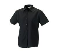 Russell Collection - Formelles Hemd Pflegeleicht für Damen kurzärmlig (Schwarz) XS