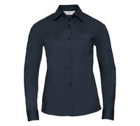 Russell Collection - Formelles Hemd Pflegeleicht für Damen Langärmlig (Dunkelblau) M