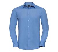 Russell Collection - Formelles Hemd Pflegeleicht für Herren Langärmlig (Business-Blau) XL
