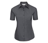 Russell Collection - Hemd Pflegeleicht für Damen kurzärmlig (Grau) XL